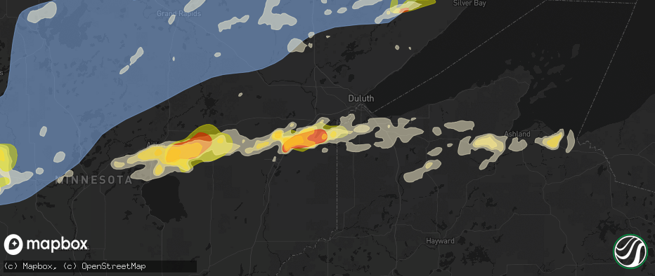 Hail map in Wrenshall, MN on June 29, 2026