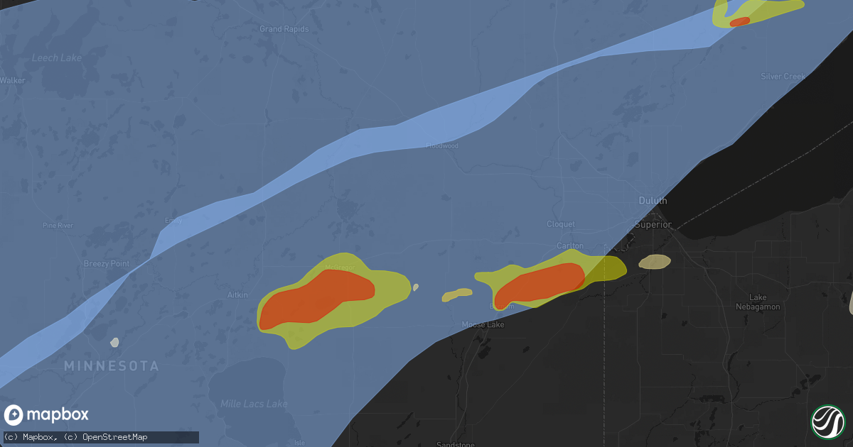 Hail map in Wright, MN on June 29, 2026