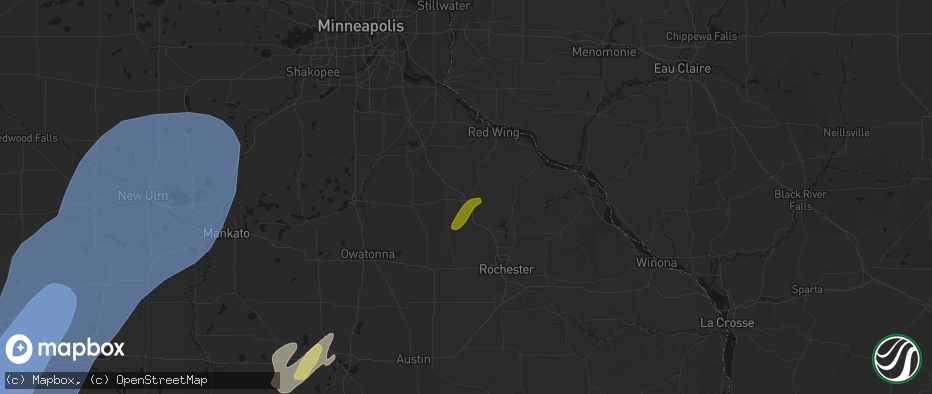 Hail map in Zumbrota, MN on June 29, 2026
