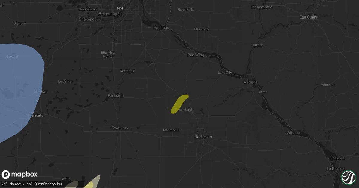 Hail map in Zumbrota, MN on June 29, 2026