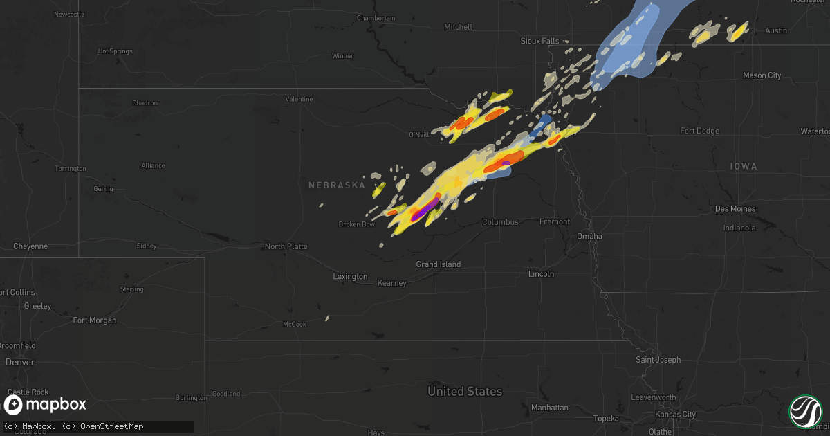 Hail map on June 29, 2026