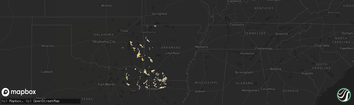 Hail map in Arkansas on June 30, 2011