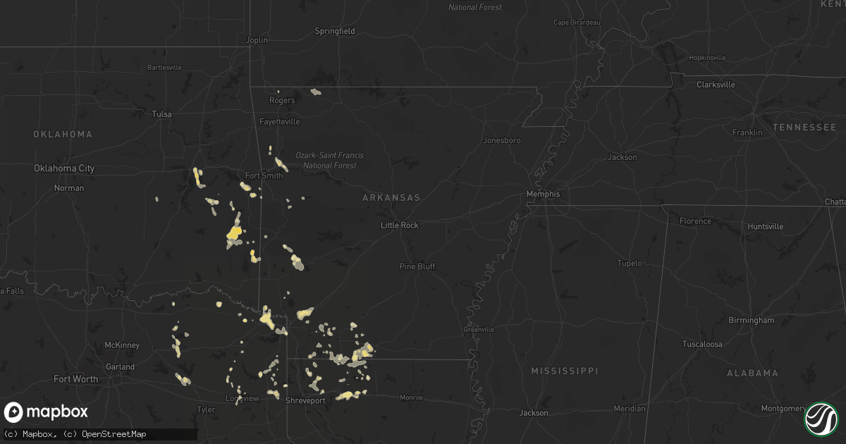 Hail map in Arkansas on June 30, 2011