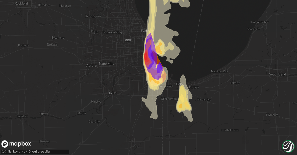 Hail map in Blue Island, IL on June 30, 2011