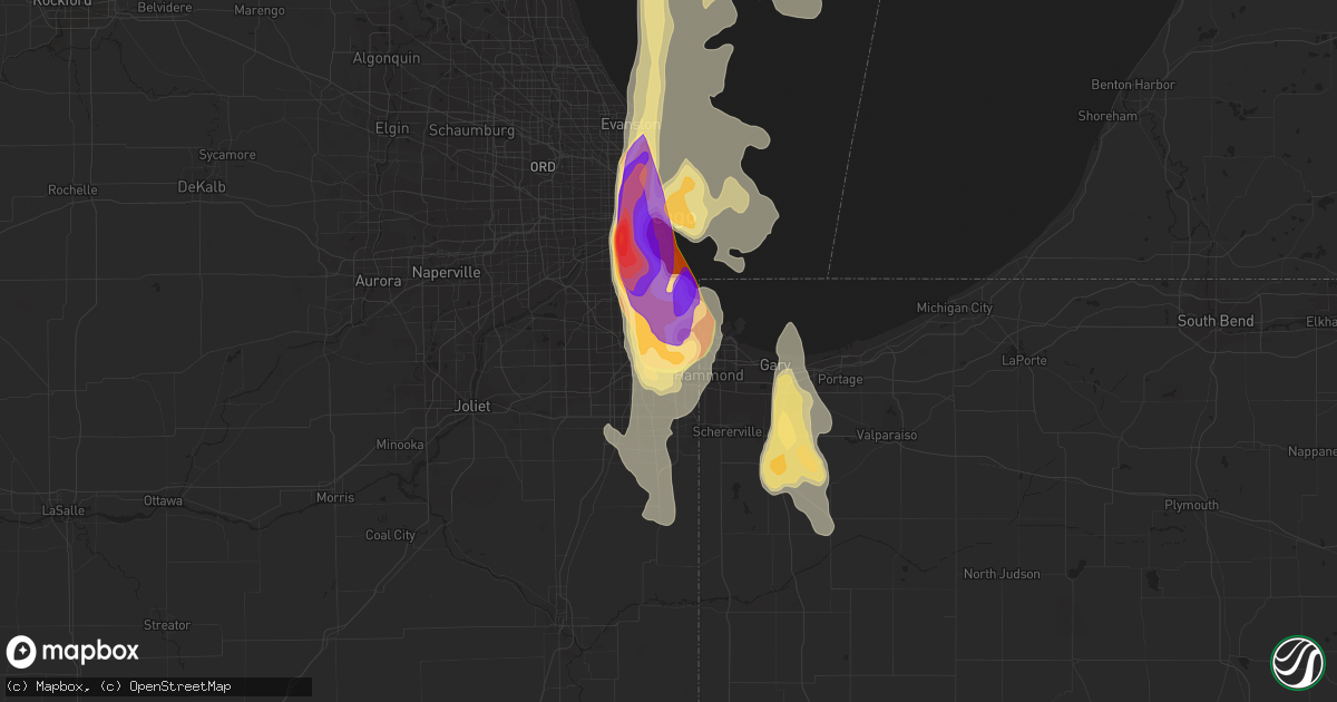 Hail map in Dolton, IL on June 30, 2011