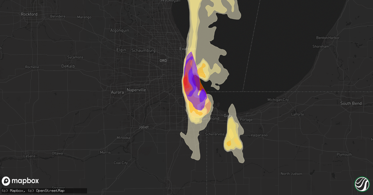 Hail map in Evergreen Park, IL on June 30, 2011