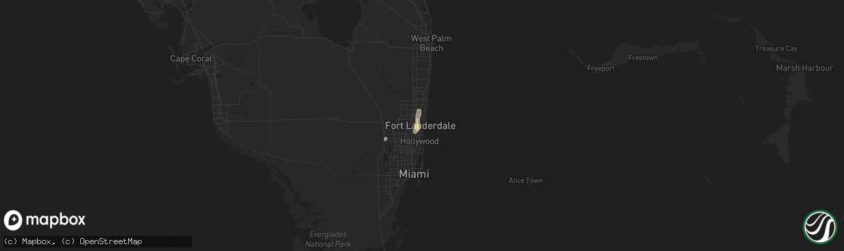 Hail map in Fort Lauderdale, FL on June 30, 2011