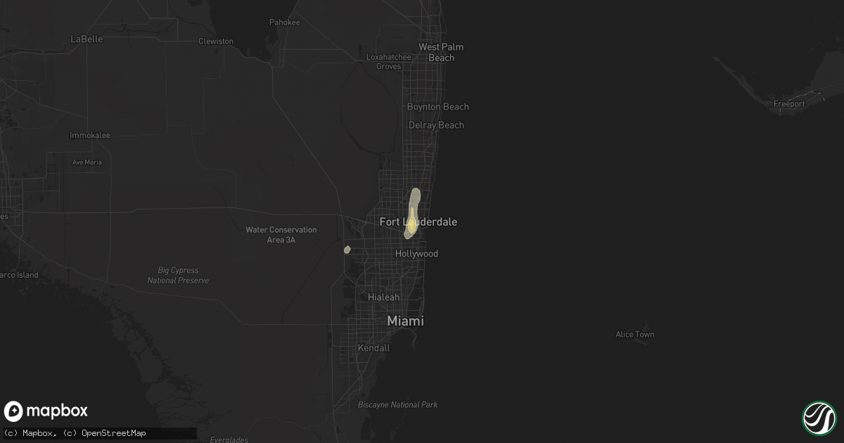 Hail map in Fort Lauderdale, FL on June 30, 2011