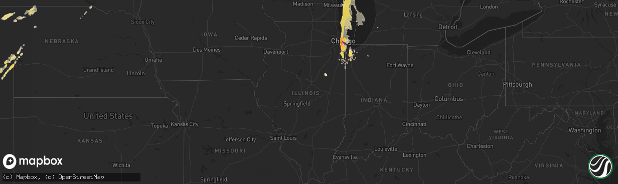 Hail map in Illinois on June 30, 2011