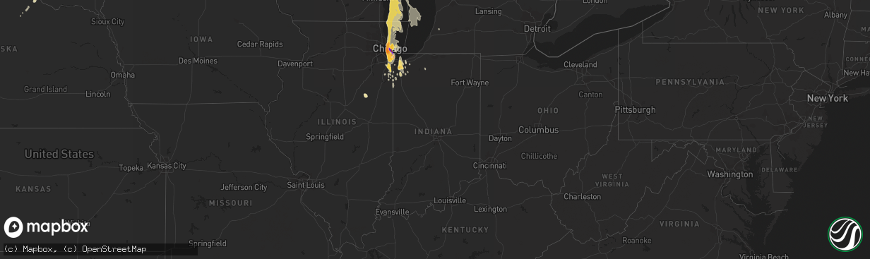 Hail map in Indiana on June 30, 2011