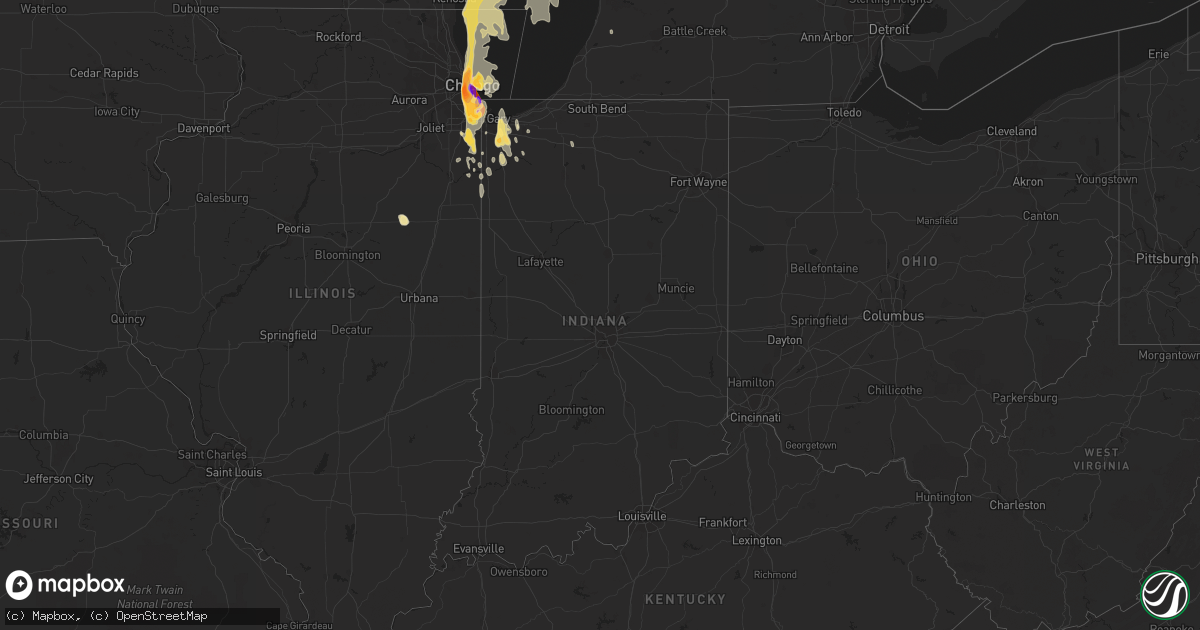 Hail map in Indiana on June 30, 2011