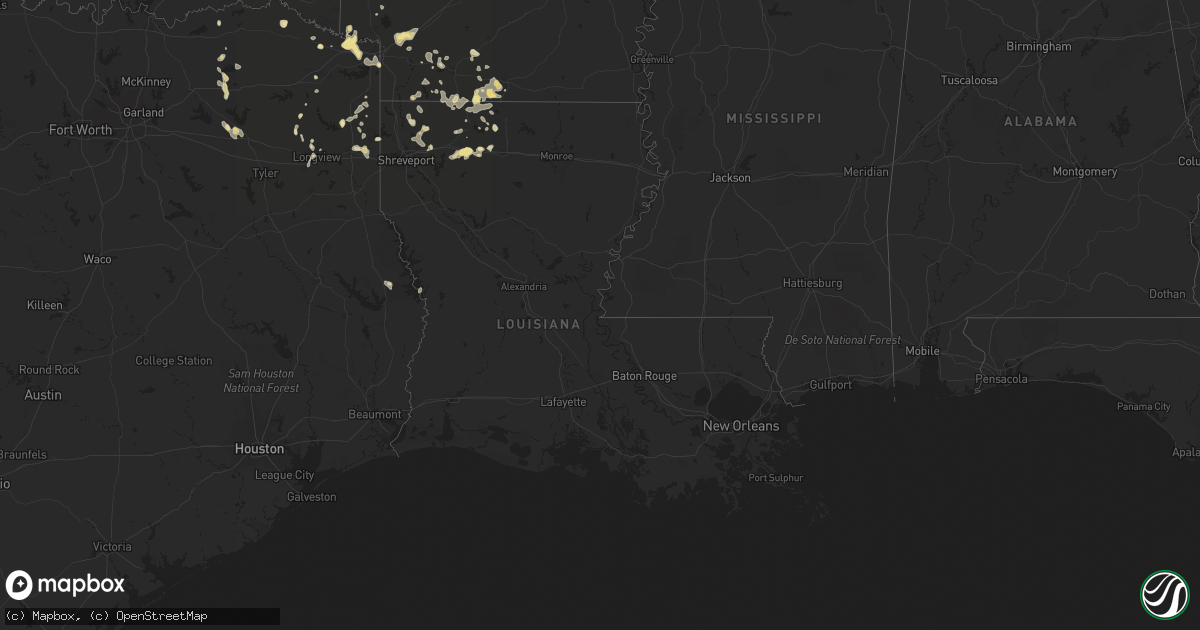 Hail map in Louisiana on June 30, 2011
