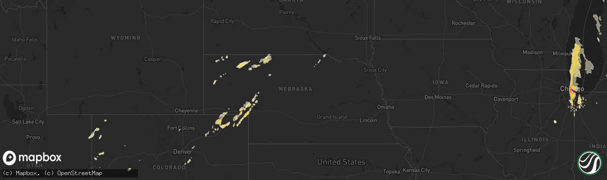 Hail map in Nebraska on June 30, 2011