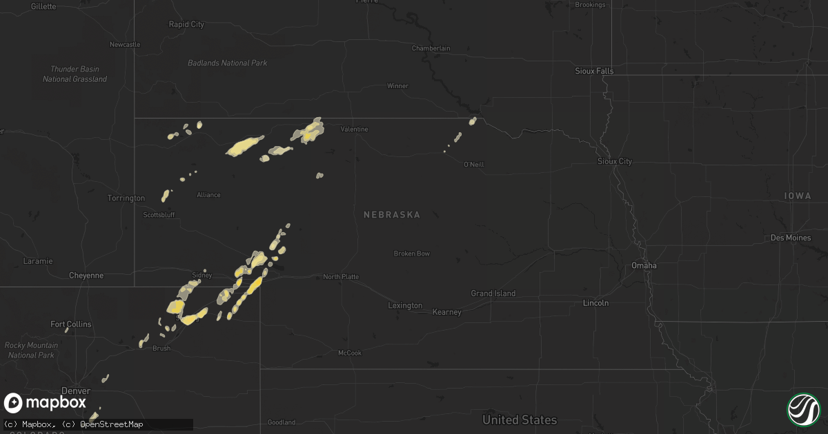 Hail map in Nebraska on June 30, 2011
