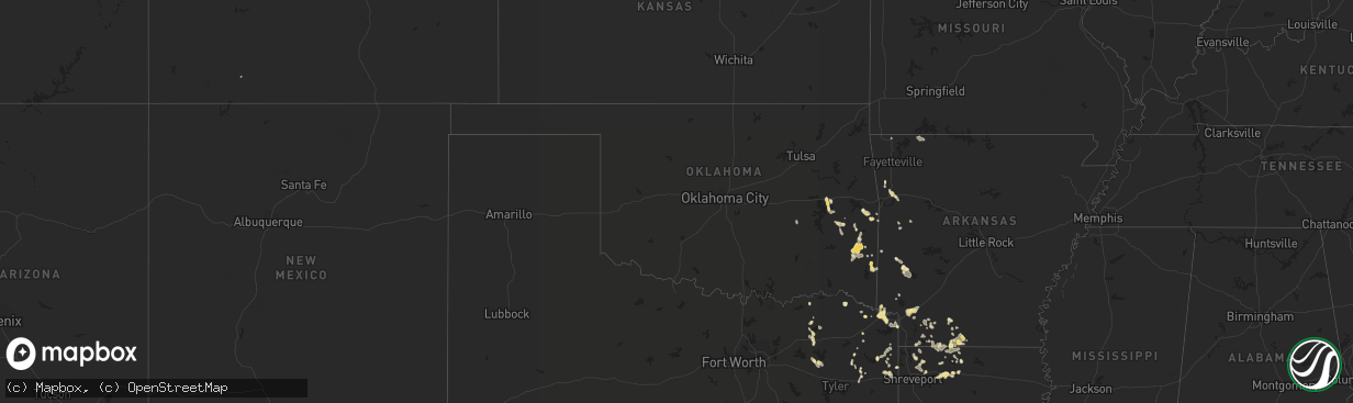 Hail map in Oklahoma on June 30, 2011