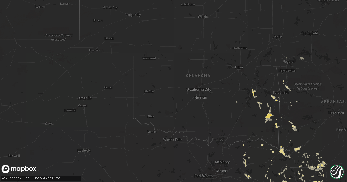 Hail map in Oklahoma on June 30, 2011