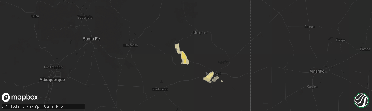 Hail map in Conchas Dam, NM on June 30, 2013