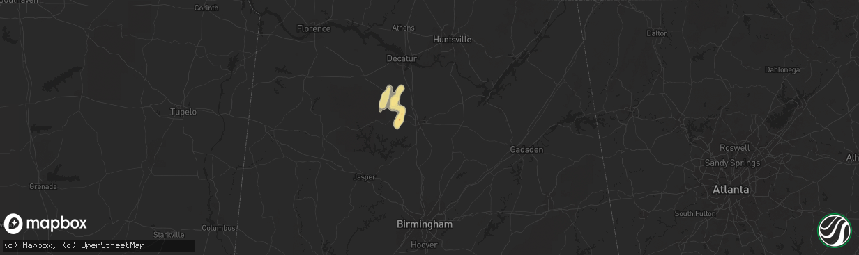 Hail map in Cullman, AL on June 30, 2013