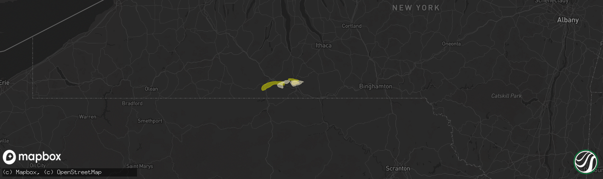 Hail map in Elmira, NY on June 30, 2013