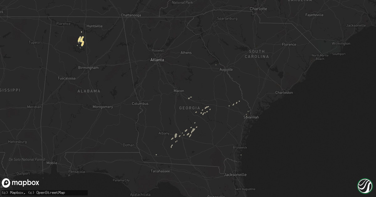 Hail map in Georgia on June 30, 2013
