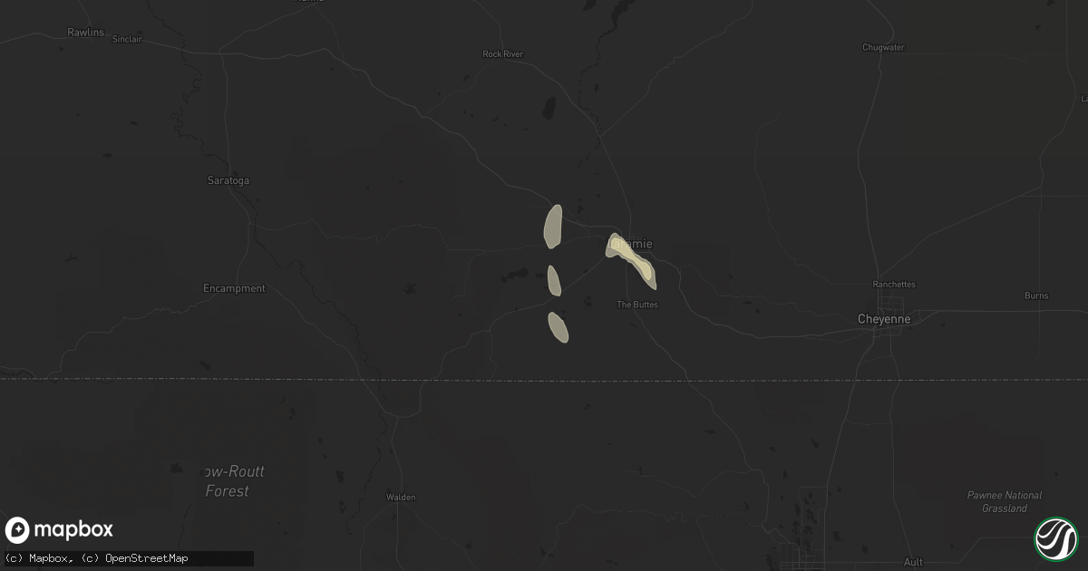 Hail map in Laramie, WY on June 30, 2013