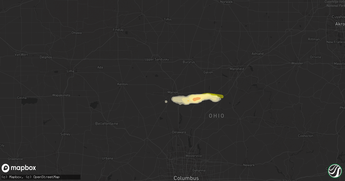 Hail map in Marion, OH on June 30, 2013