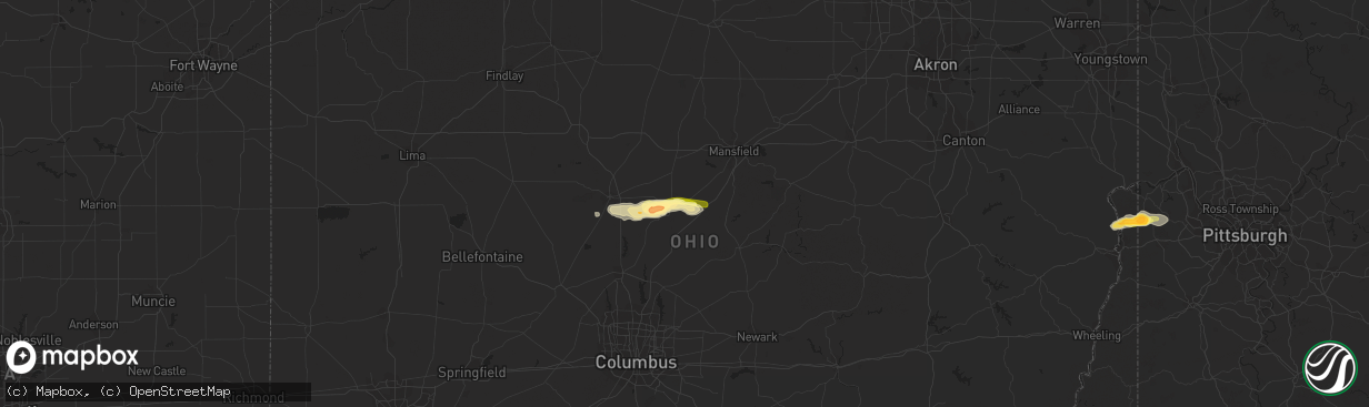 Hail map in Mount Gilead, OH on June 30, 2013