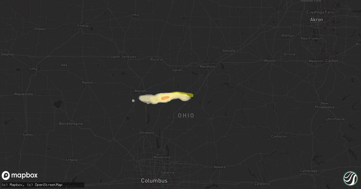 Hail map in Mount Gilead, OH on June 30, 2013