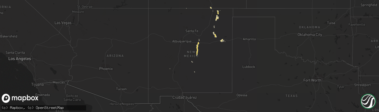 Hail map in New Mexico on June 30, 2013