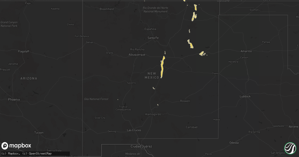 Hail map in New Mexico on June 30, 2013