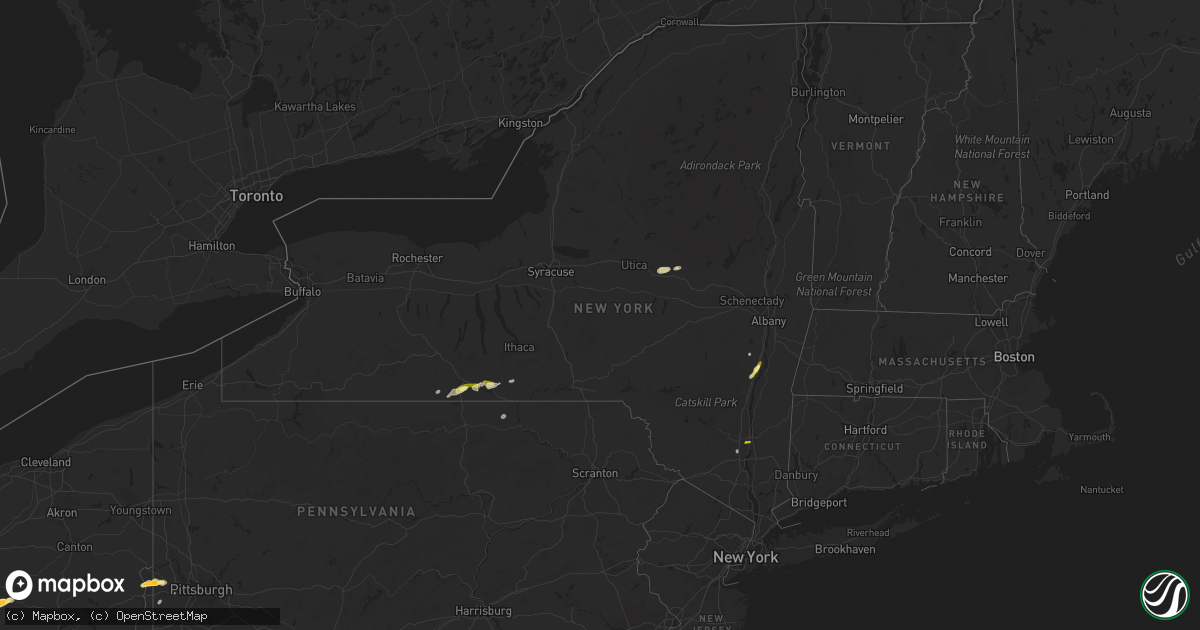 Hail map in New York on June 30, 2013