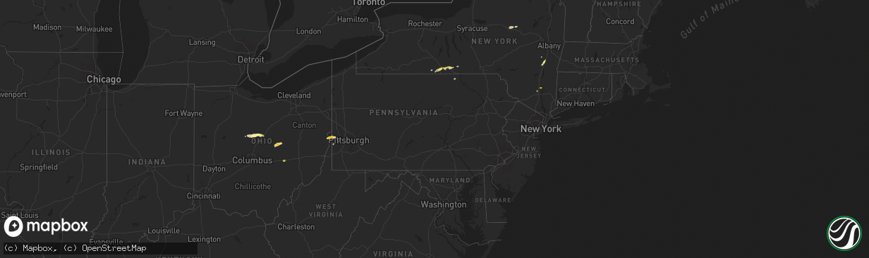 Hail map in Pennsylvania on June 30, 2013