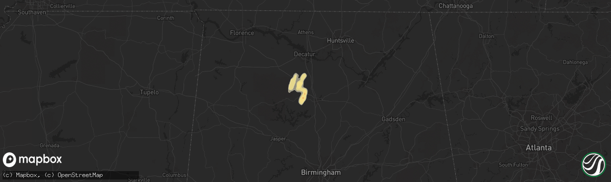 Hail map in Vinemont, AL on June 30, 2013