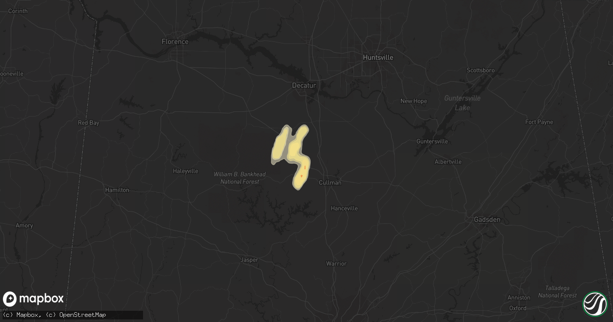 Hail map in Vinemont, AL on June 30, 2013