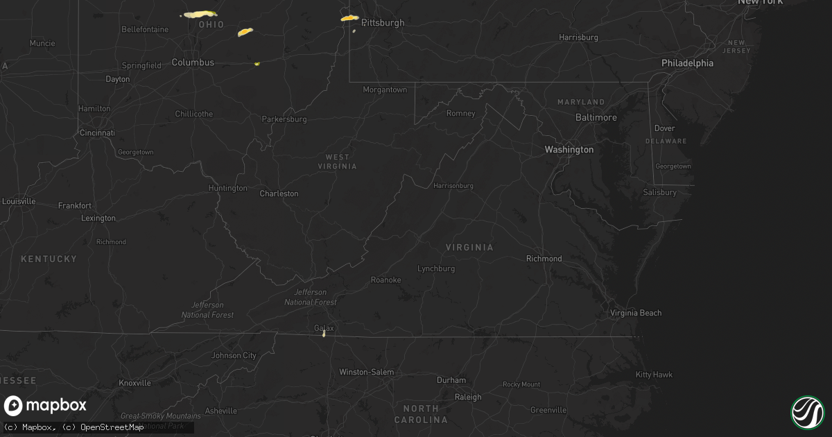 Hail map in Virginia on June 30, 2013