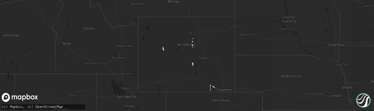 Hail map in Wyoming on June 30, 2013