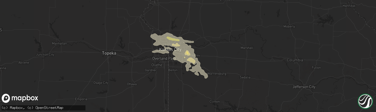 Hail map in Blue Springs, MO on June 30, 2014