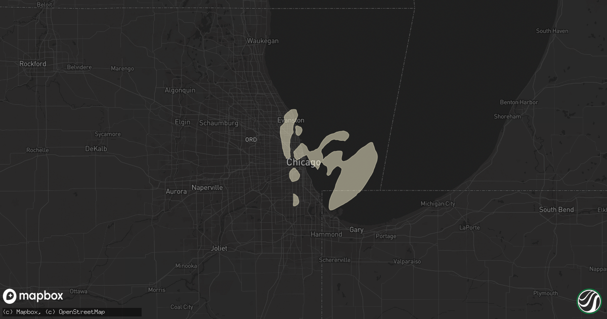 Hail map in Chicago, IL on June 30, 2014