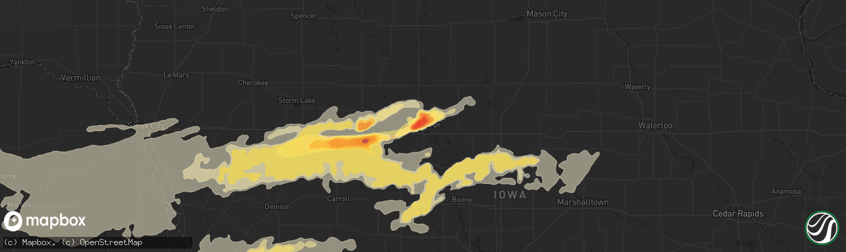 Hail map in Fort Dodge, IA on June 30, 2014