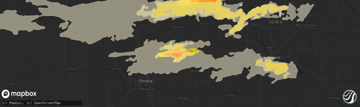 Hail map in Harlan, IA on June 30, 2014