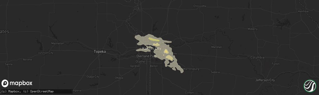 Hail map in Independence, MO on June 30, 2014