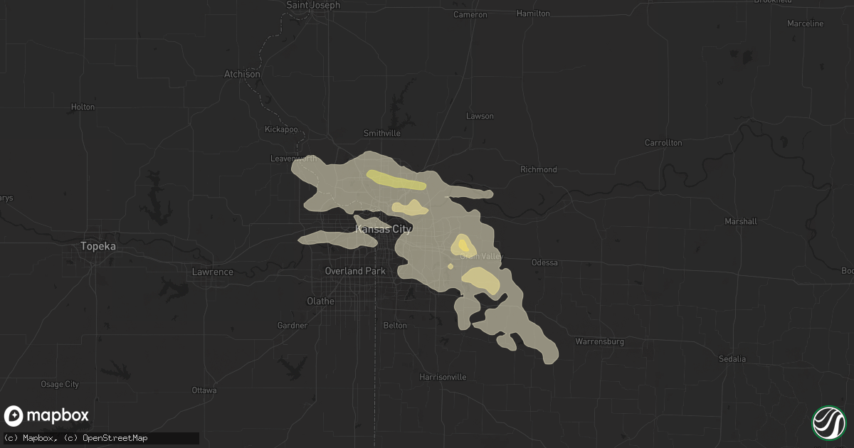 Hail map in Independence, MO on June 30, 2014