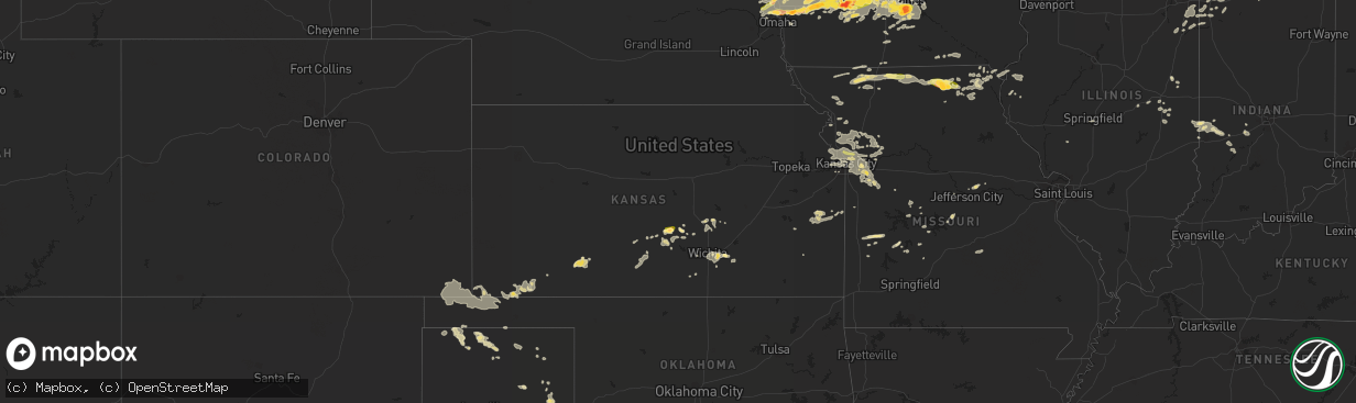 Hail map in Kansas on June 30, 2014