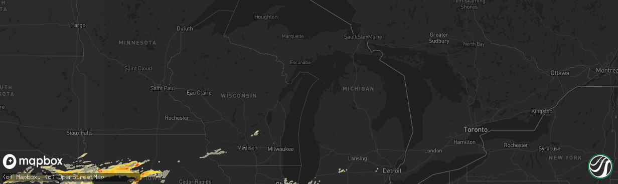 Hail map in Michigan on June 30, 2014