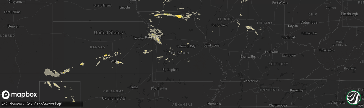 Hail map in Missouri on June 30, 2014