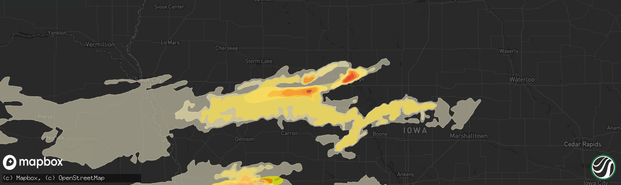 Hail map in Rockwell City, IA on June 30, 2014