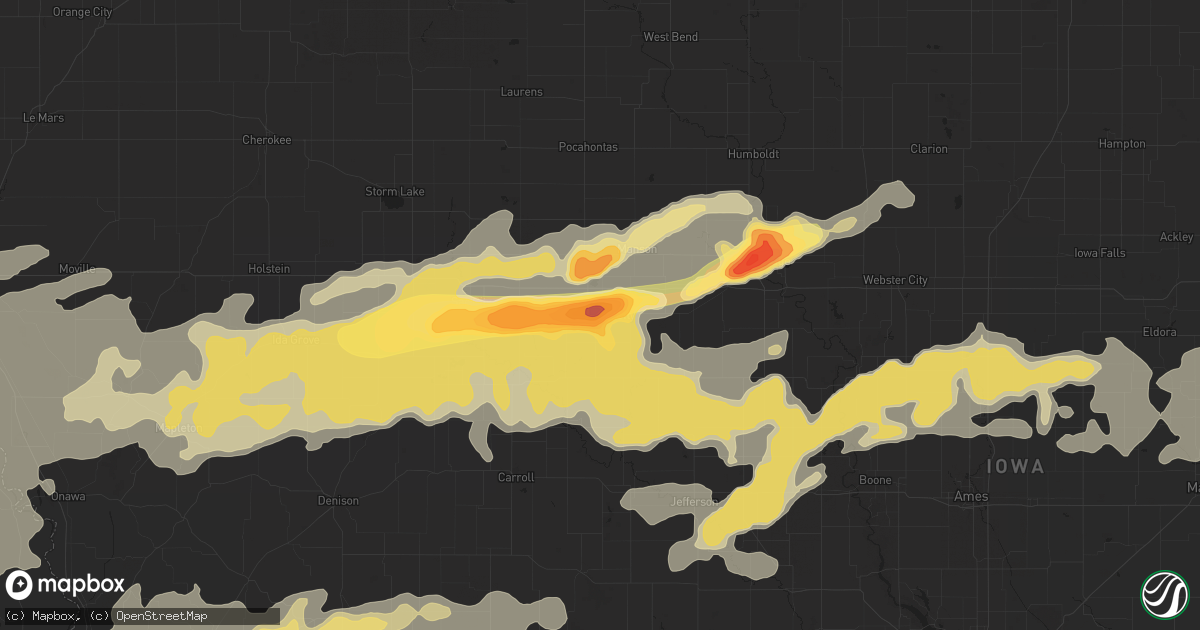 Hail map in Rockwell City, IA on June 30, 2014