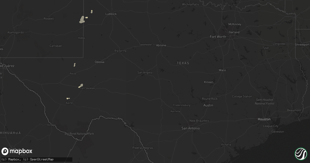 Hail map in Texas on June 30, 2014