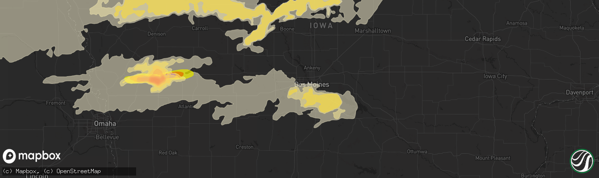 Hail map in West Des Moines, IA on June 30, 2014