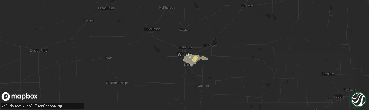 Hail map in Wichita, KS on June 30, 2014